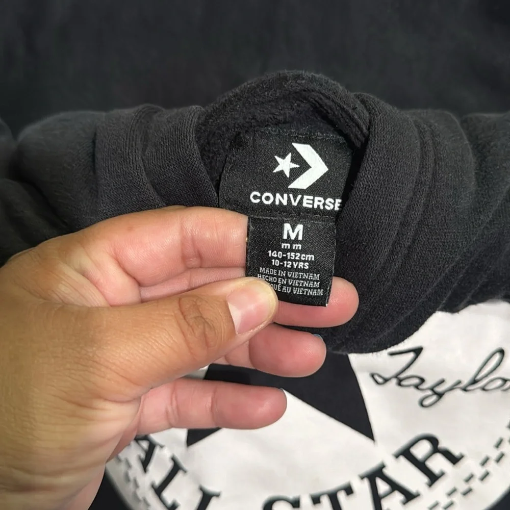 2 KID BOY CONVERSE CHUCK TAYLOR ALL STAR BLACK FLEECE PULLOVER HOODIE SWEATERS